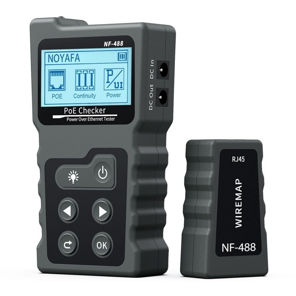 Network Cable Tester With LCD Screen Poe Ethernet Lan Power Supply Volt