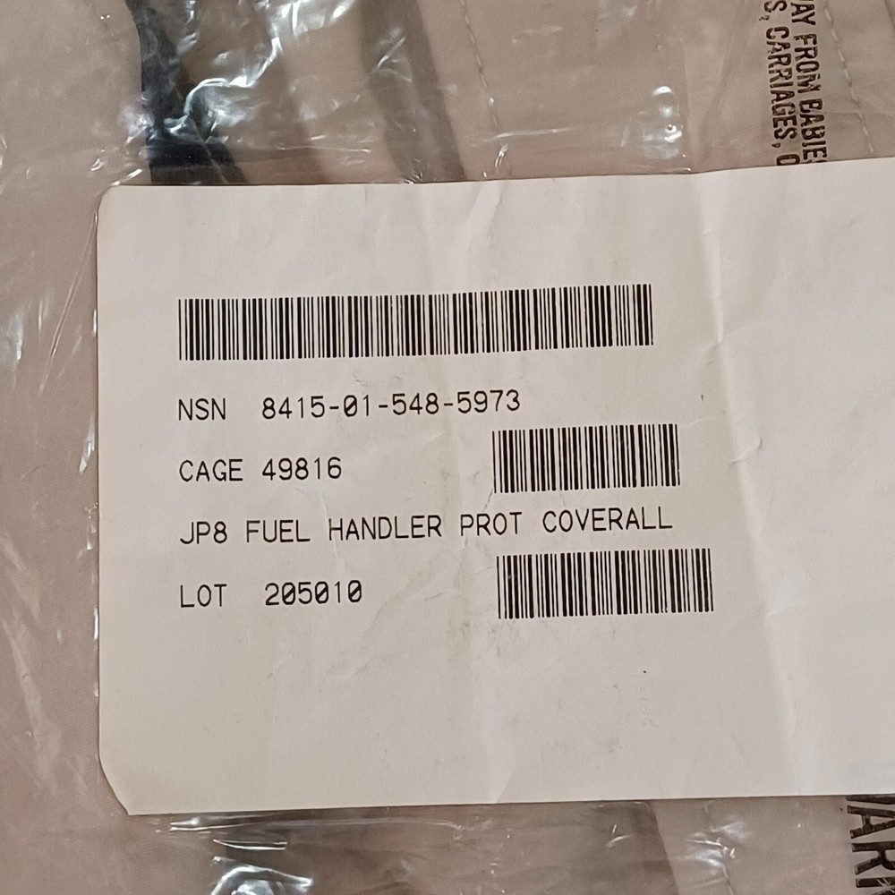 USGI JP-8 Fuel Handler's Covralls