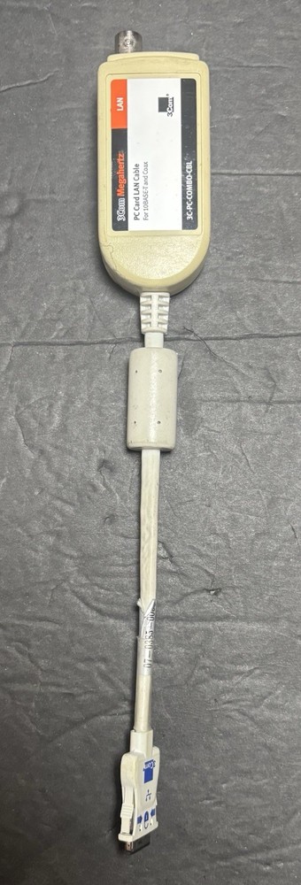 vintage 3Com Megahertz PC Card LAN cable (model 3C-PC-COMBO-CBL