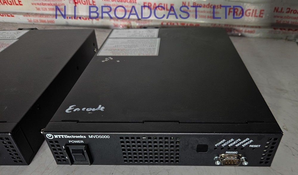 1x NTT IP mvd5000 decoder and 1x IP mve5000 encoder h.264 mpeg4