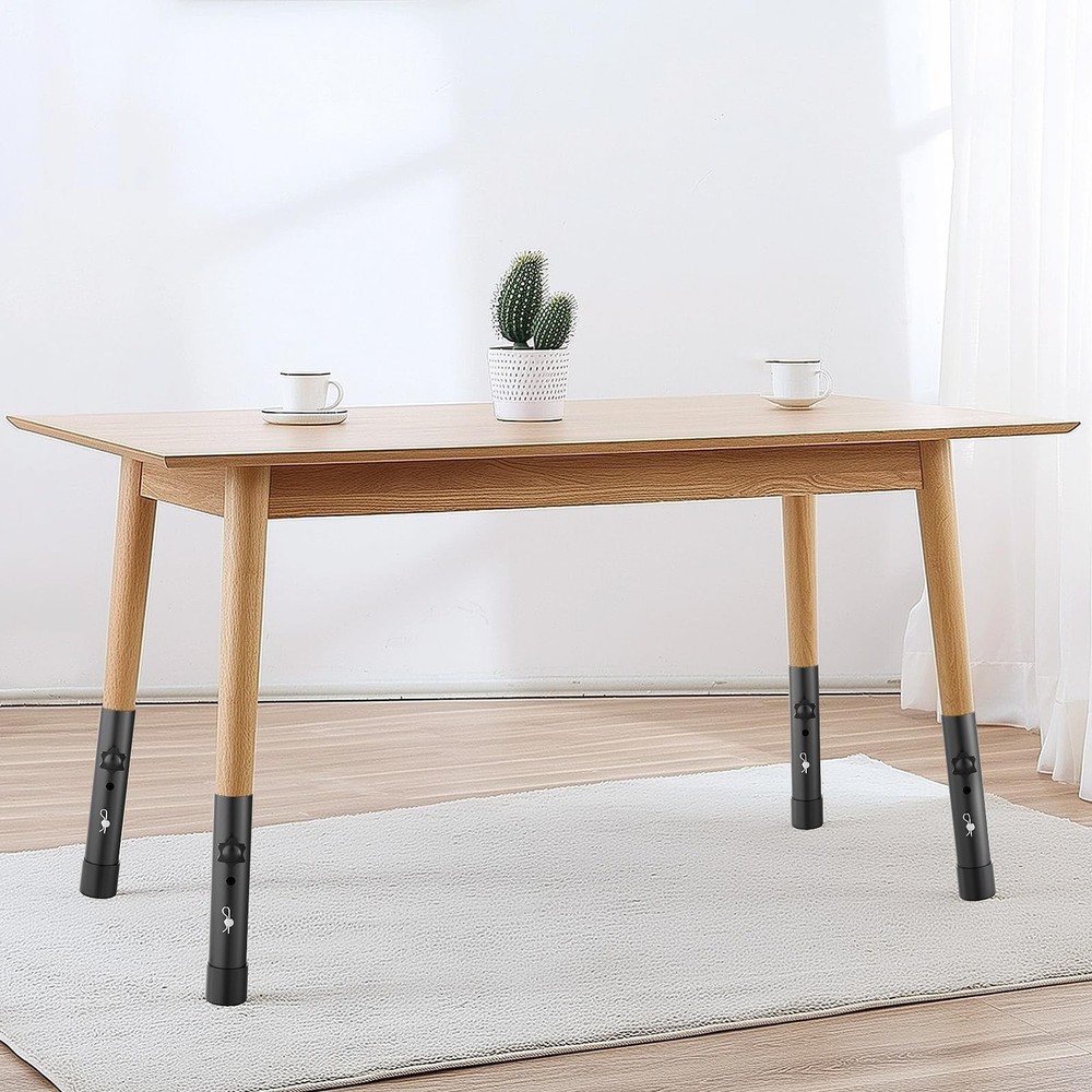 4 Pcs Table Leg Extenders - Adjustable Height Increasing Legs for Straight & ...