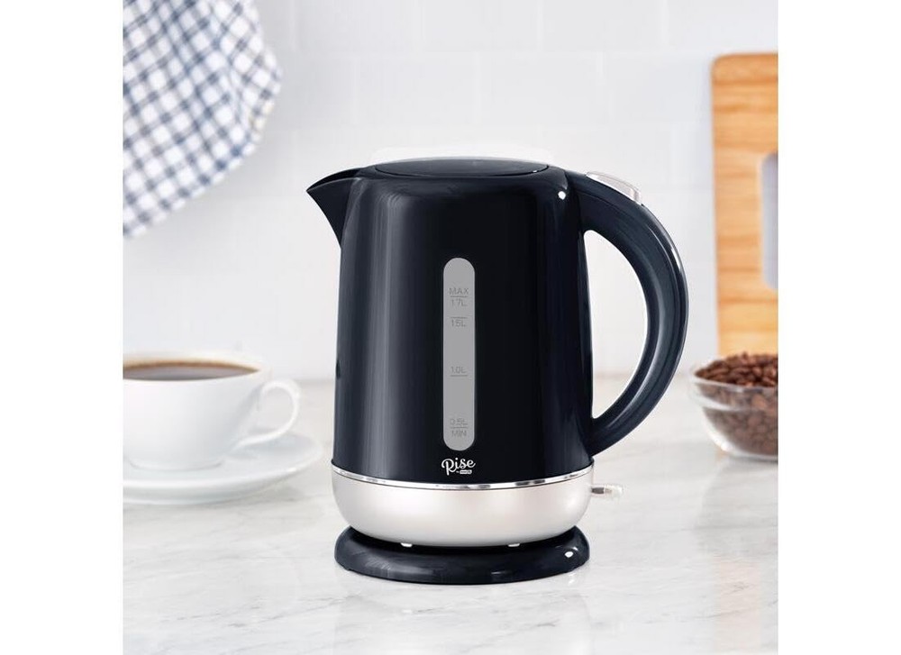 Black Polypropylene 1.7 L Electric Tea Kettle with Automatic Shut-Off