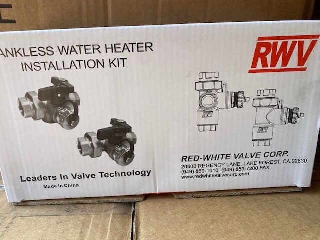 RWV 3/4 Inch Lead Free Tankless Water Heater Installation Kit 3420RAB (NEW)