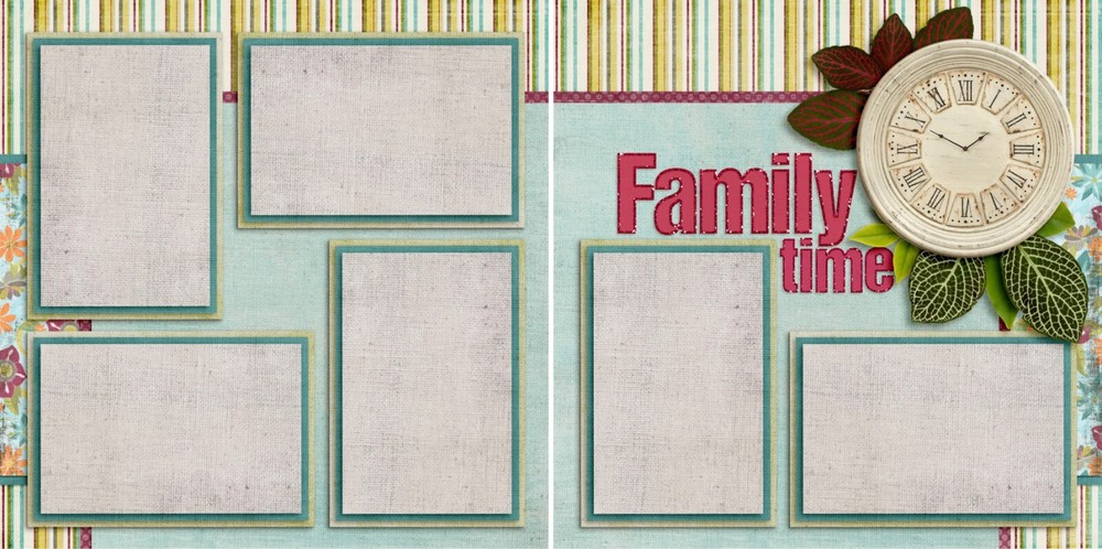FAMILY NIGHT - Scrapbook Layout Set