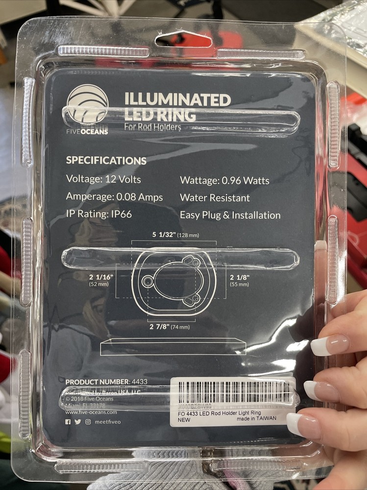 Five Oceans Illuminated Rod Holder Ring Nos