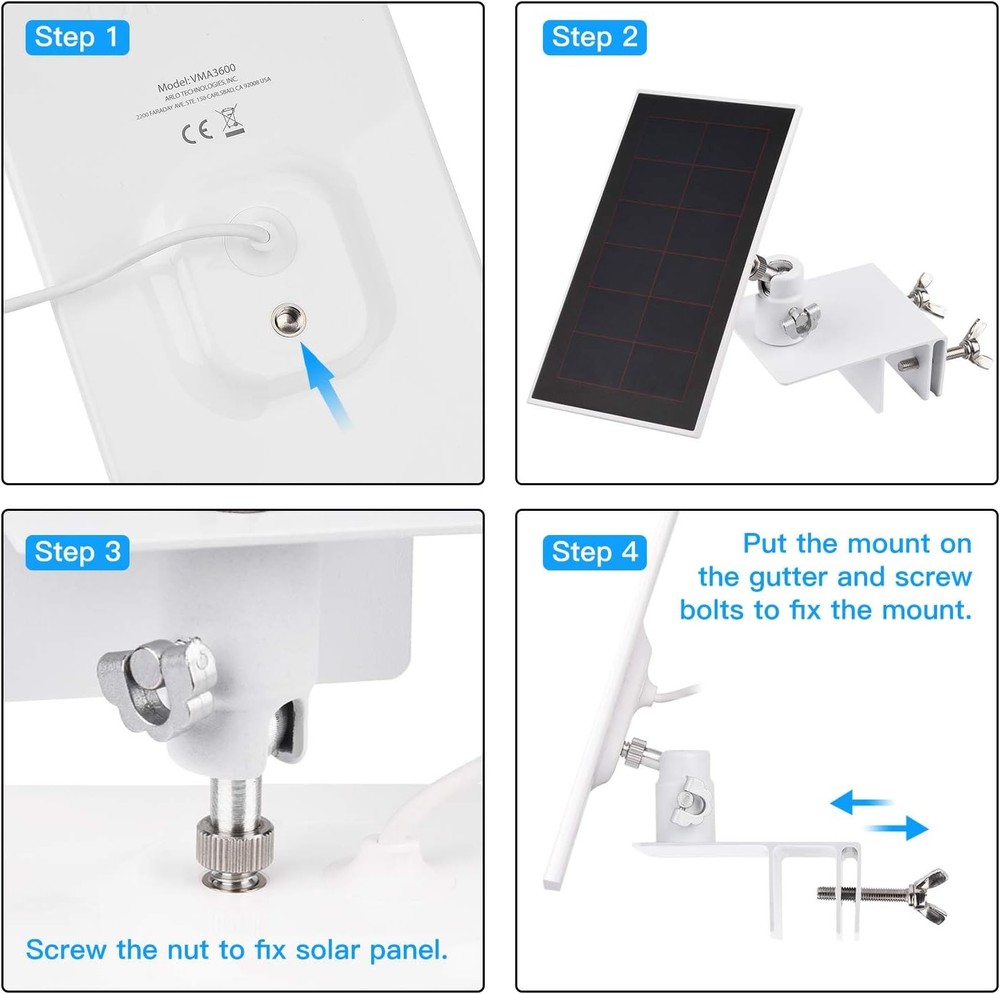 2Pack Gutter Mount Compatible with Arlo Essential arlo gutter mount, White