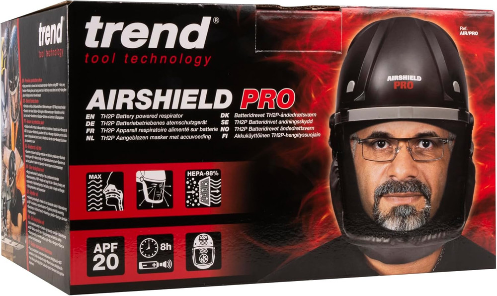 Airshield Pro Full Faceshield, Dust Protector, Battery Powered Air Circulating M