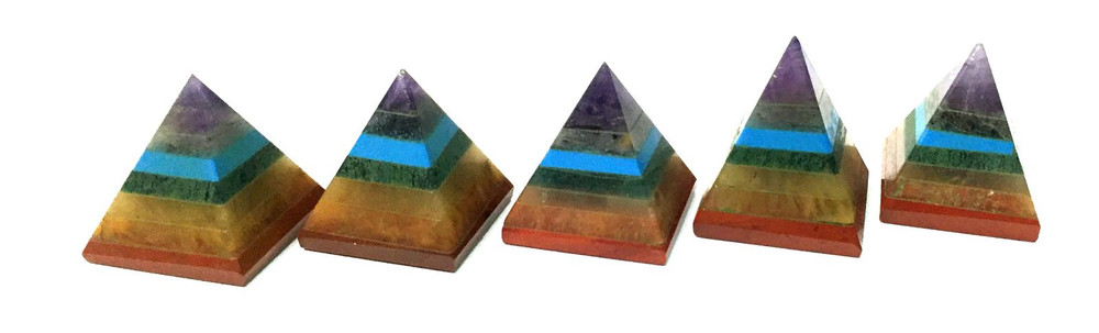 Set of 5 7-Chakra Pyramids