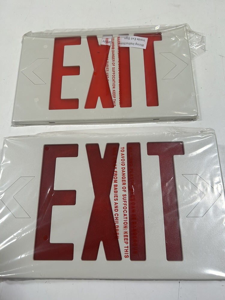 LED Exit Sign (2-pack) Battery Backup UL Ceiling Mount / Wall Mount