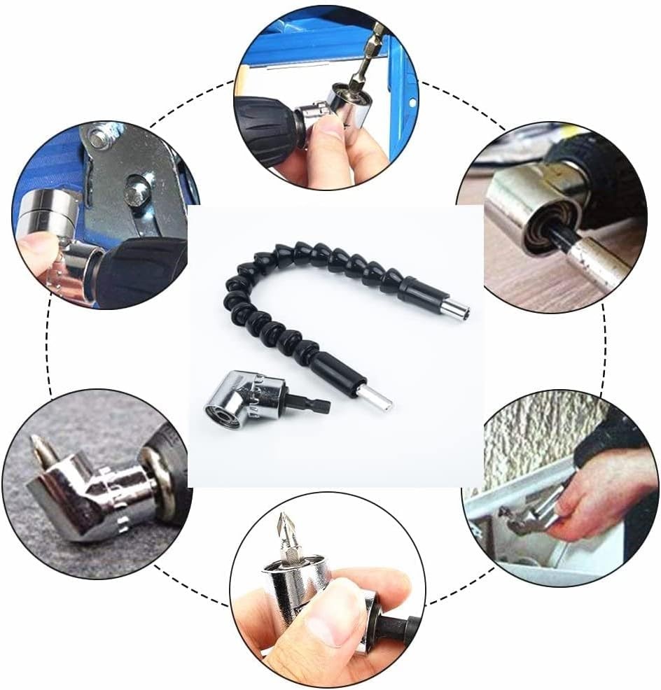 Flexible Drill Bit Extension kits,Include 11.8 inch Bendable One Size