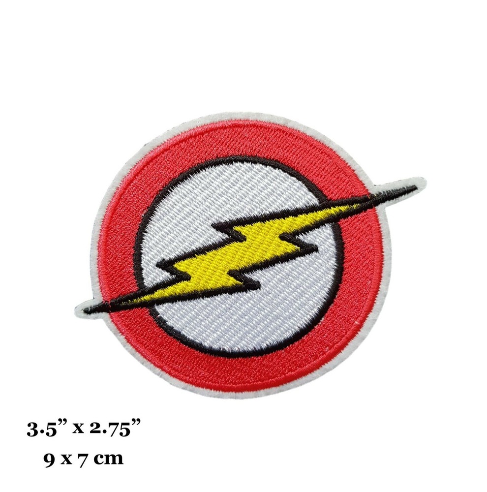 The Flash Superhero Lightning Bolt Logo Embroidered Iron On Patch