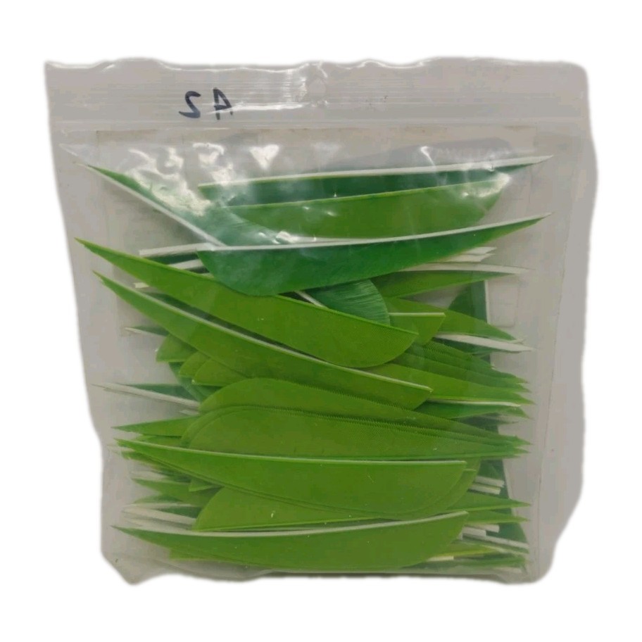 77 Count Gateway Feathers 4" Right Wing: Parabolic Chartreuse Green