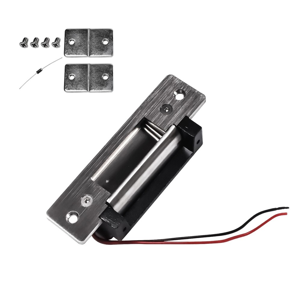 12VDC Fail-Secure/Fail-Safe Adjustable Electric Door Strike Lock - Black