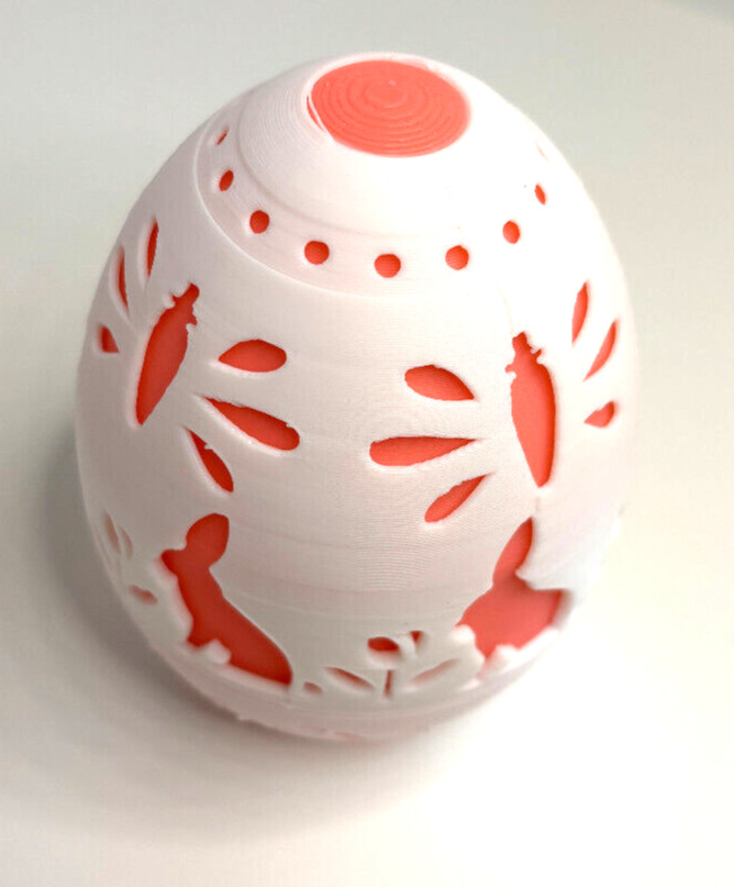 3D Printed Bunny Carved Easter Egg and Flexible Bunny!