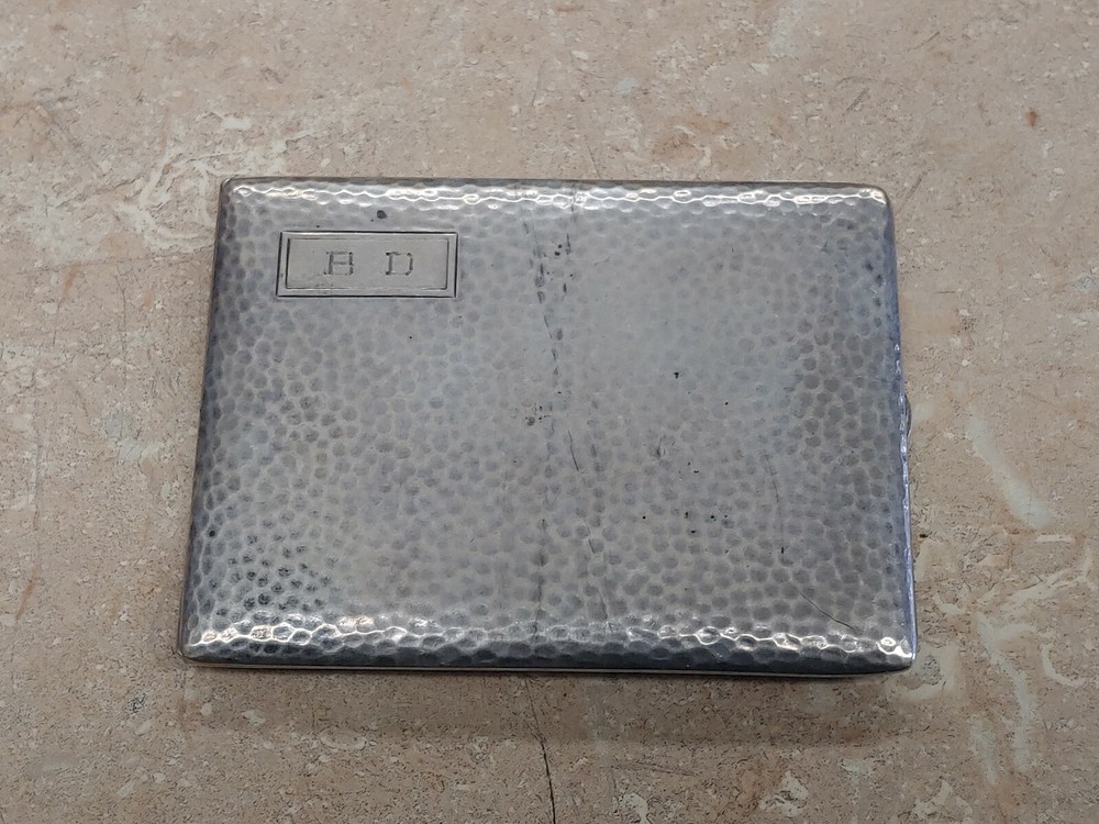 Antique Hammared Sterling Silver Cigarette Case