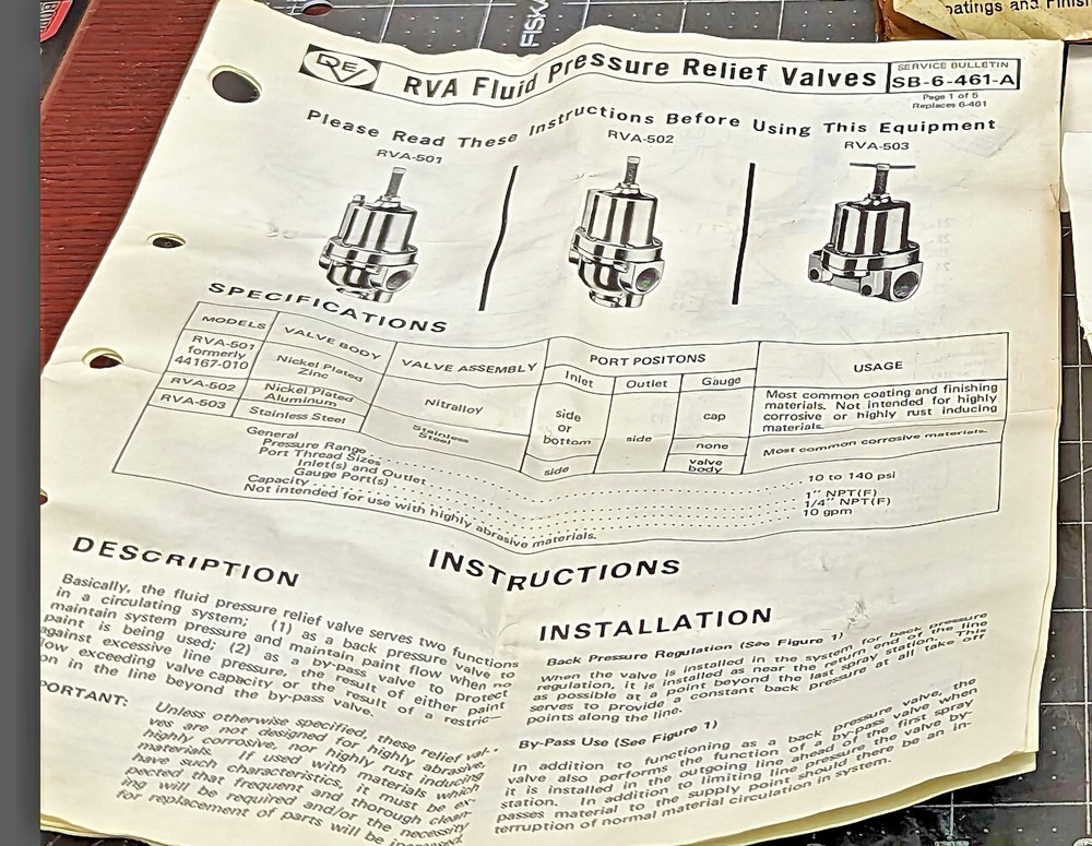 DEVIBISS RVA PRESSURE RELIEF VALVE NEW [A4B3]
