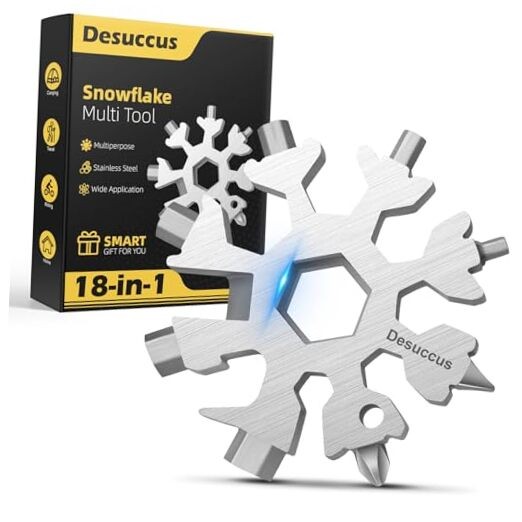 18-in-1 Snowflake Multi Tool, Stainless Steel Snowflake Bottle Silver