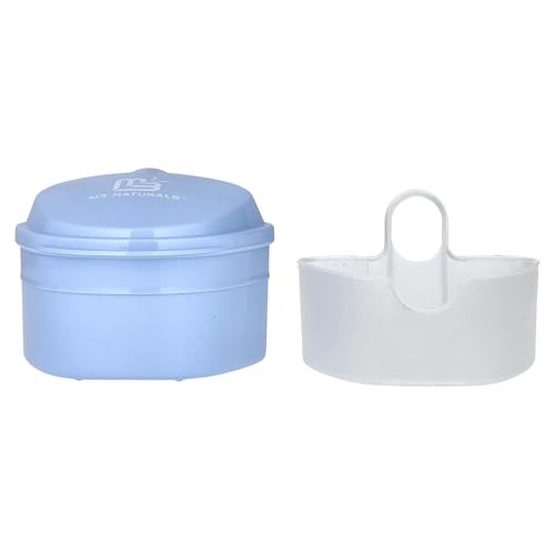 Denture Bath Case and Retainer Case, (1 Count), Blue