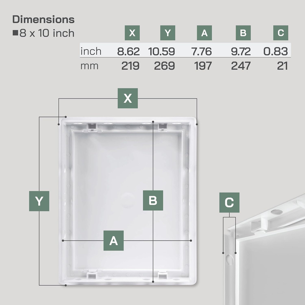 Vent Systems White ABS Plastic - Access Panel 8 X 10 Inch - Access Panel with Do
