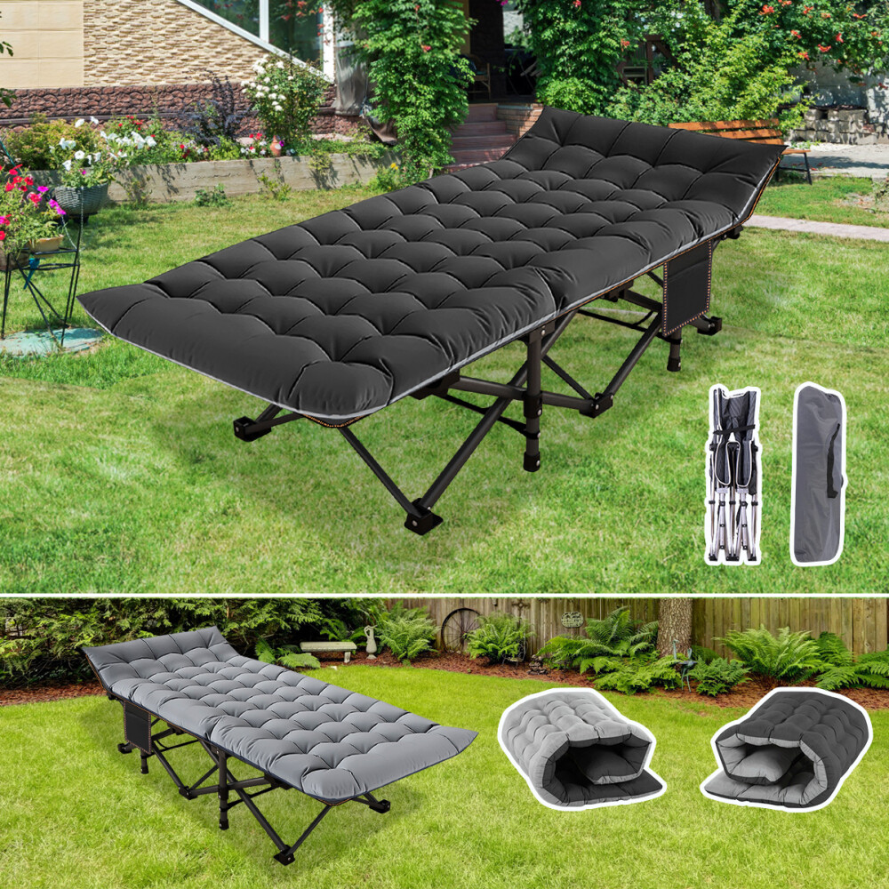 NAIZEA Padded Folding Camping Cot Mattress Cot Folding Sleeping Bed W/ Carry Bag