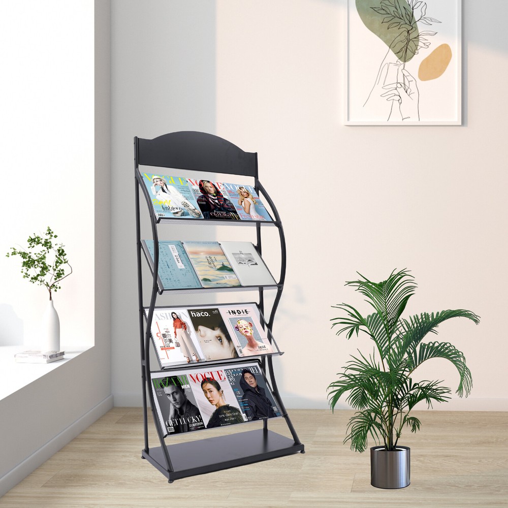 Book Shelf Rack Floor Multi-layer Storage Display Rack Newspaper Comic Display