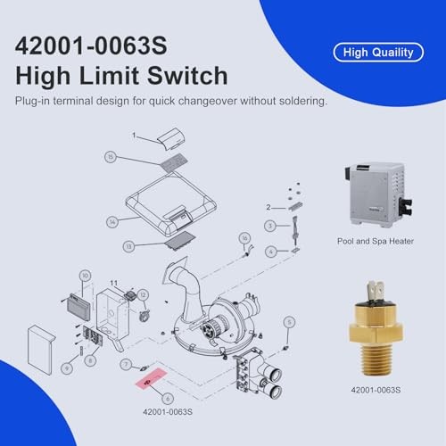 42001-0063S High Limit Switch Replacement for Pentair Mastertemp Sta-Rite Max