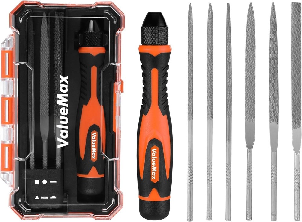 7PCS Interchangeable Needle File Set, Small File Set Includes Flat, Flat Ward...