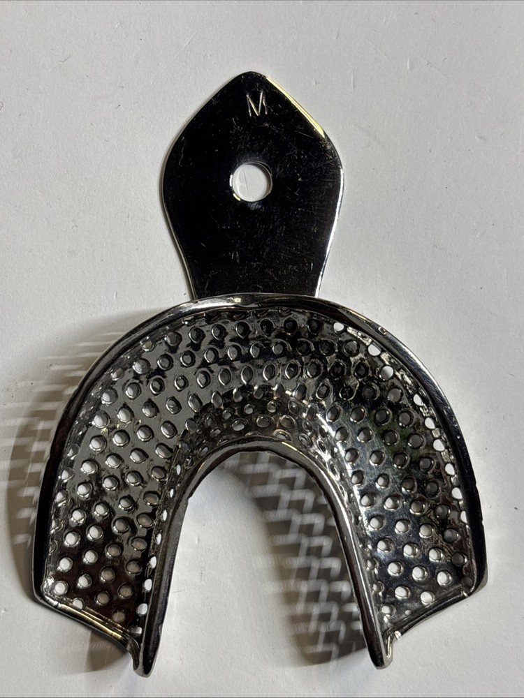 Metal Impression Trays Lower  Full Denture Perforated Medium Dental Instruments