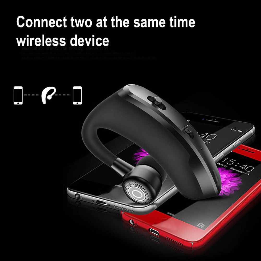 Bluetooth 5.0 Headset Wireless Noise Cancelling Driving Trucker Headphone Earbud