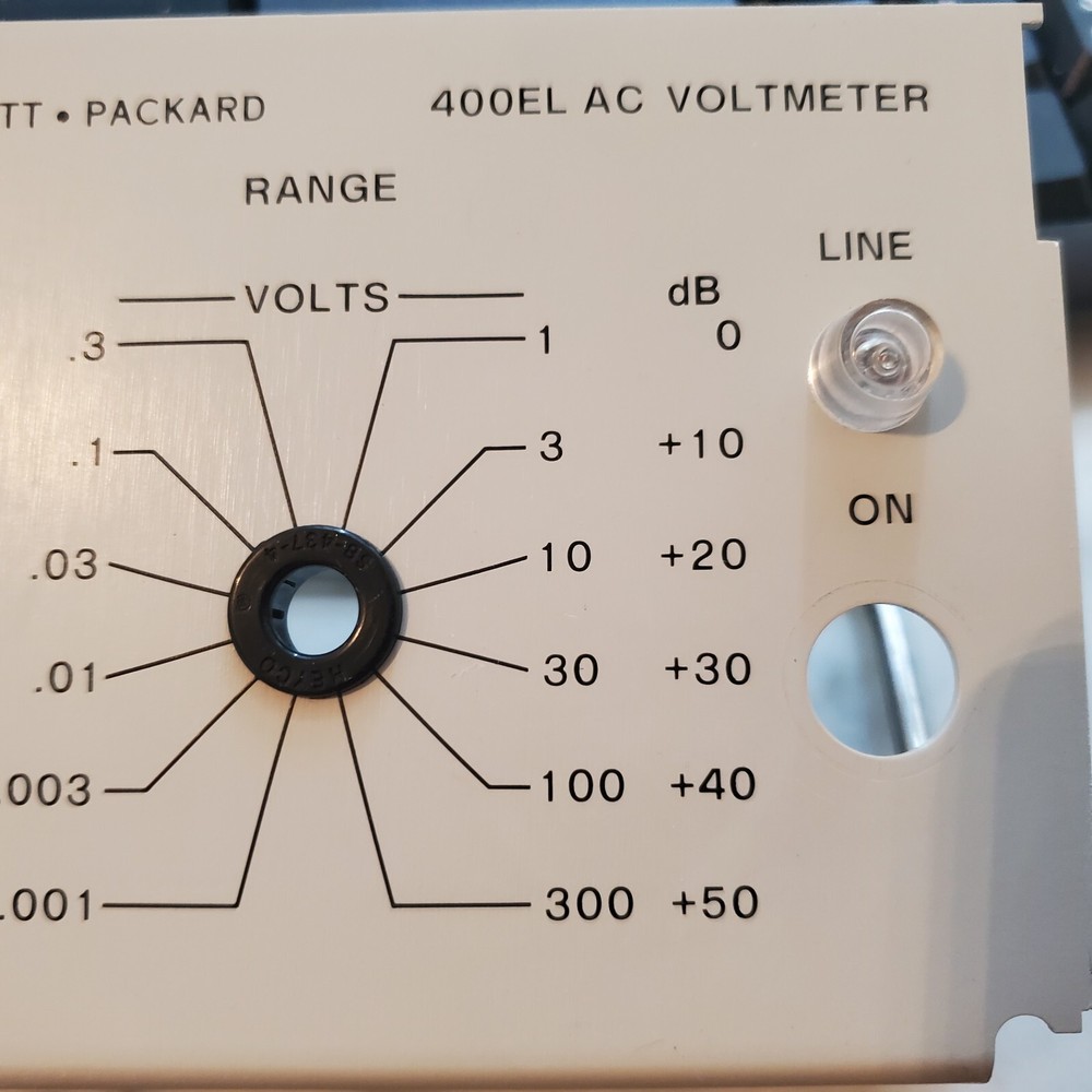 Hewlett Packard HP 400EL AC Voltmeter Faceplate