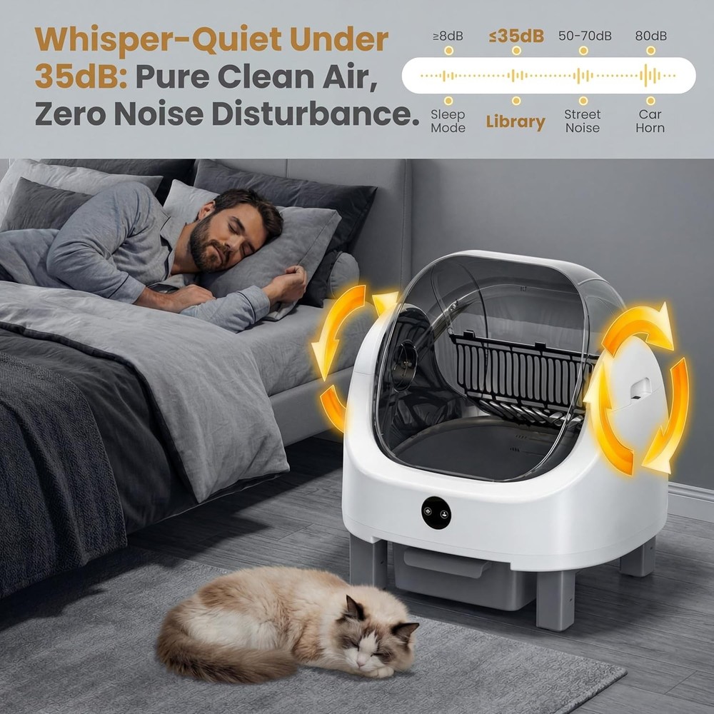 🔥Self Cleaning Cat Litter Box Automatic Multi-Cat 96L Large with APP Control