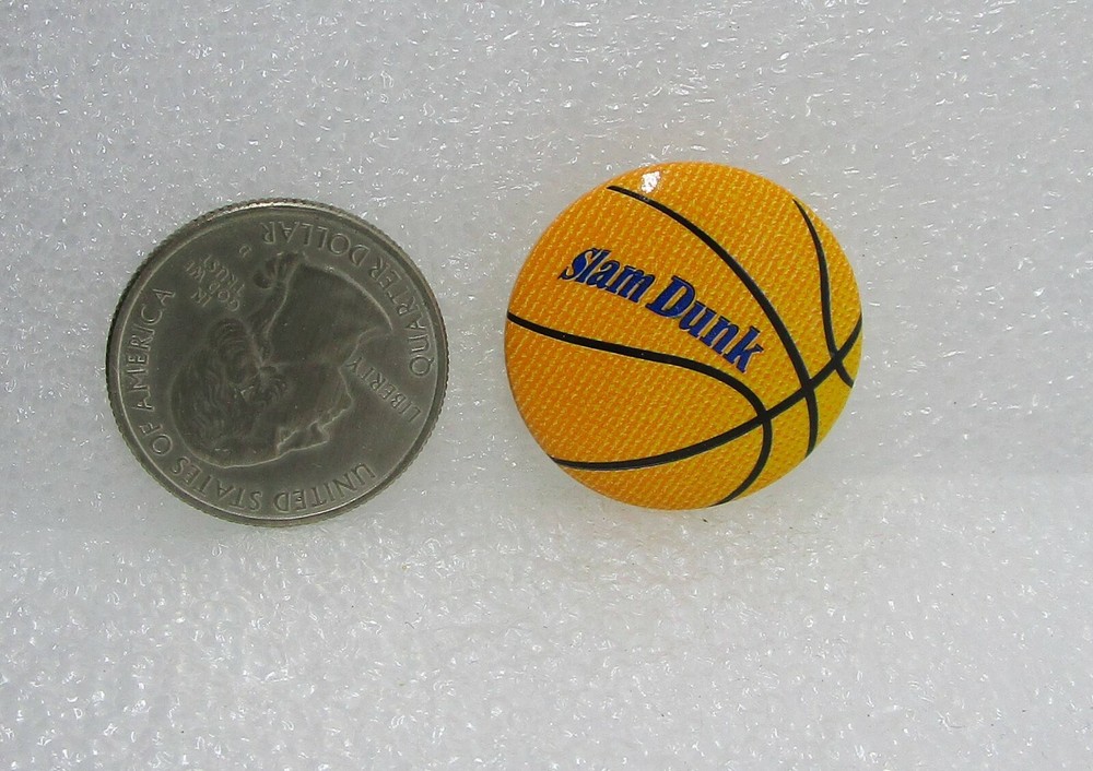 Slam Dunk Basketball Button Pin