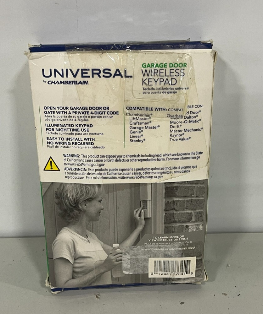 Chamberlain Universal Garage Door Wireless Keypad KLIK2U-P2