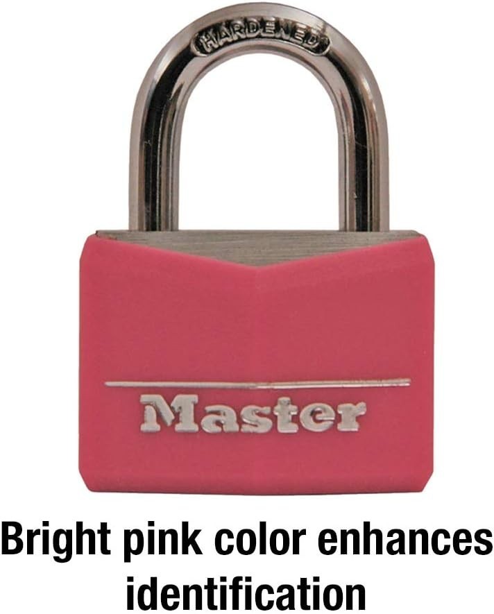 Compact Pink Keyed Padlock for Gym & School Lockers - Enhanced Security Features