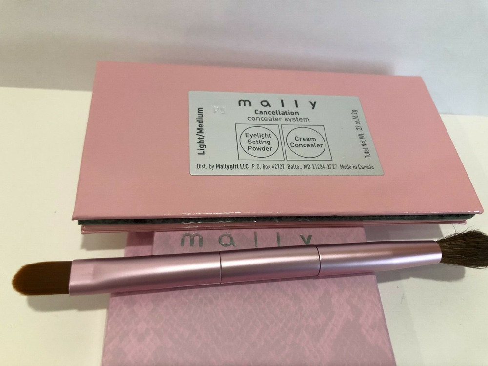 MALLY Cancellation Concealer System - LIGHT/MEDIUM & BRUSH (NEW IN BOX)