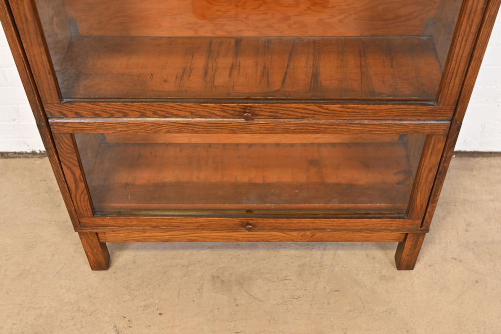 Antique Arts & Crafts Oak Five-Stack Barrister Bookcase by Lundstrom, Circa 1920