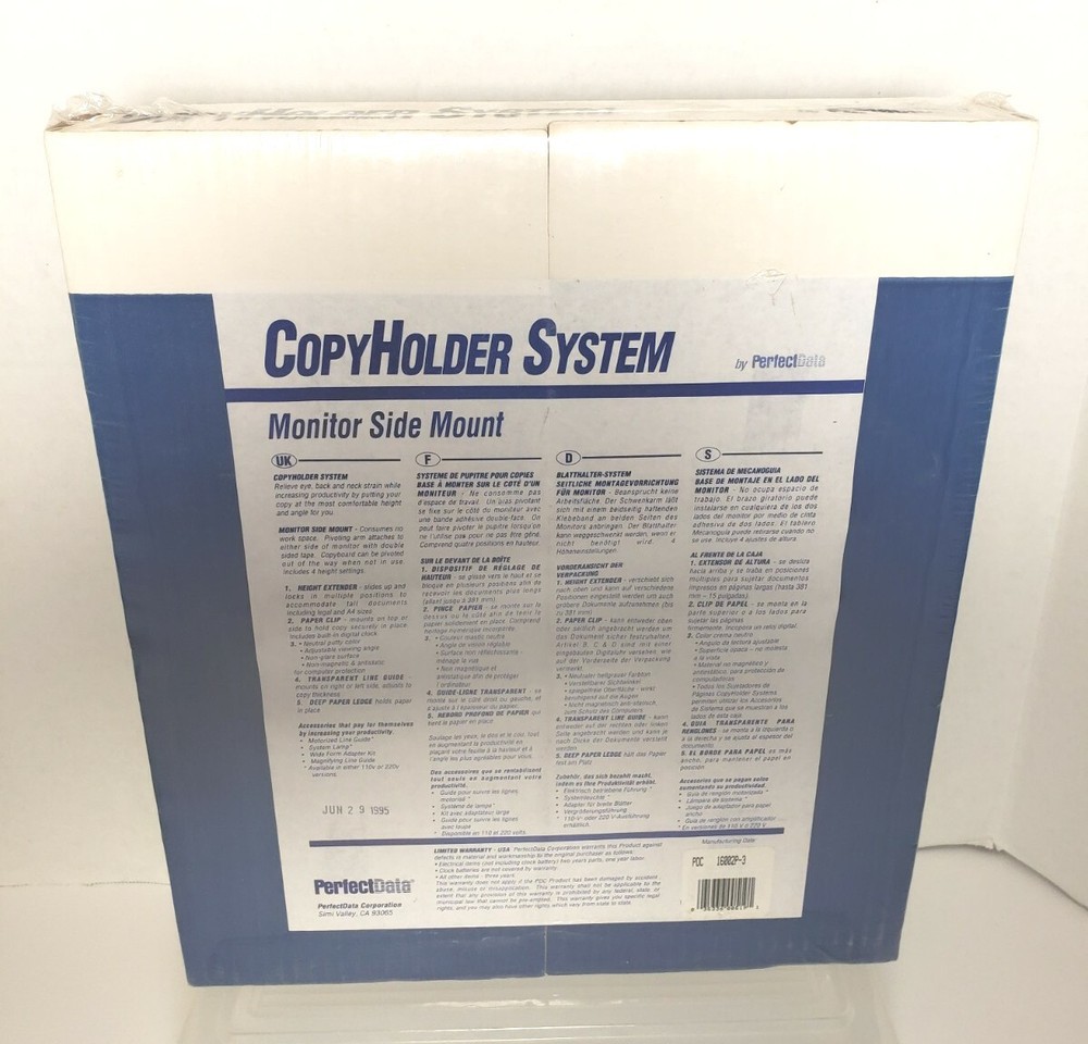 PERFECT DATA COPY Paper Document HOLDER SYSTEM Hands Free Eye Level NEW Sealed