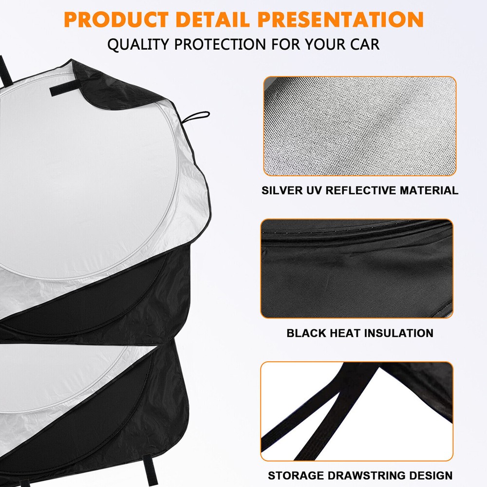 Truck Front Windshield + 4 Side Window Sunshade Sun Shade Visor For Semi Trucks