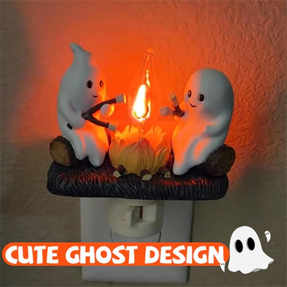 Halloween Decorations, Ghost Campfire Flickering Nightlight Faux Campfire 3D LED