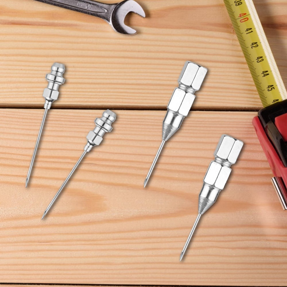 Gosknor 4pcs Grease Gun Needle Nozzle, M, silver