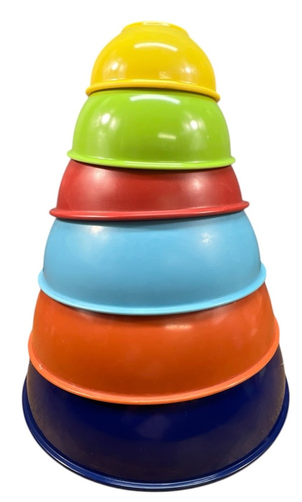 Nesting Mixing Bowls Set 6 Unbranded Rainbow Colors Melamine Plastic