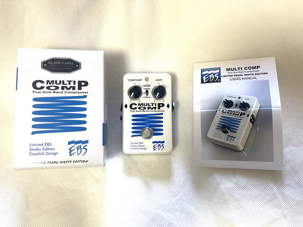 Excellent! EBS Multicomp True Dual Band Compressor Limited Pearl White Model