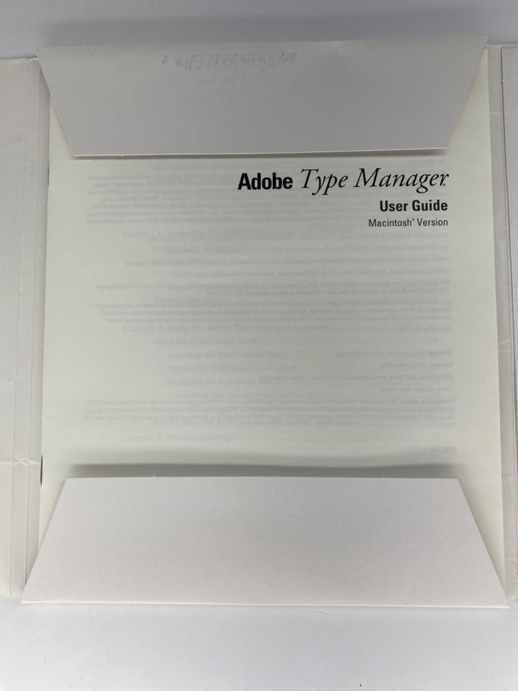 VTG ADOBE Type Manager ATM Macintosh Version 3.5” Floppy w/ User Guide + Folder