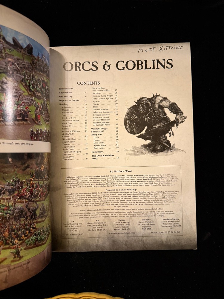 Games Workshop Warhammer Orcs & Goblins Rulebook Supplement Codex AoS Lot