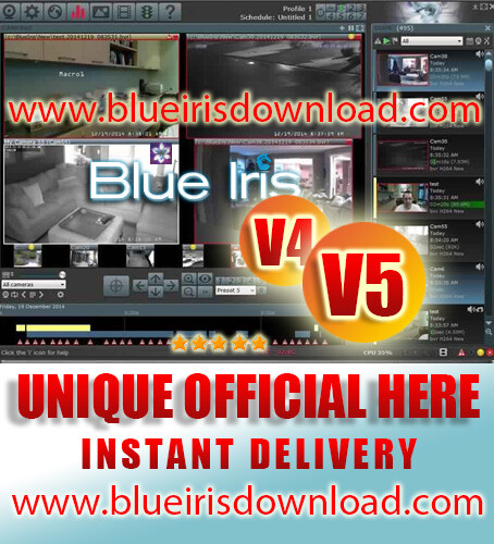 Blue Iris Pro v5.x (Latest) Video Camera Security Software - 64 Cameras PRO FULL