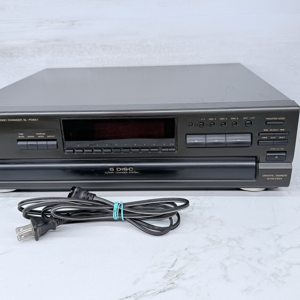 Technics SL-PD667 MASH 5 CD Disc Rotary Changer System Tested, Reads CDs Tested