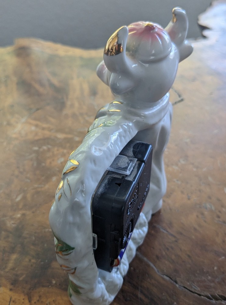 Vintage Hand painted Ceramic Asian Cow Clock