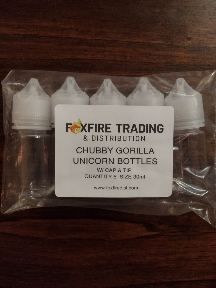 30 ML Chubby Gorilla Empty Bottles PET Dropper 5 pack