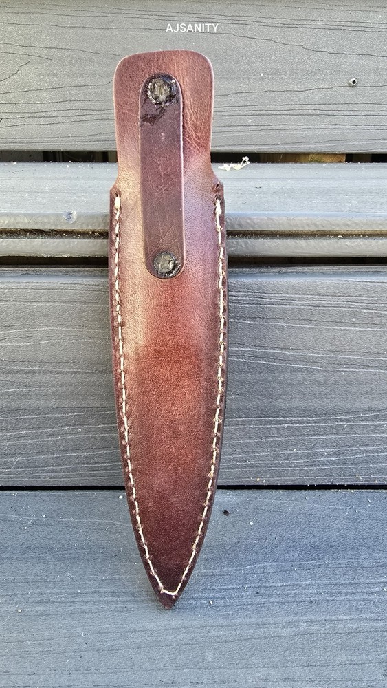 Handmade Forged Fixed Carbon Coating Iron Templar Double Edge Camel Bone Knife