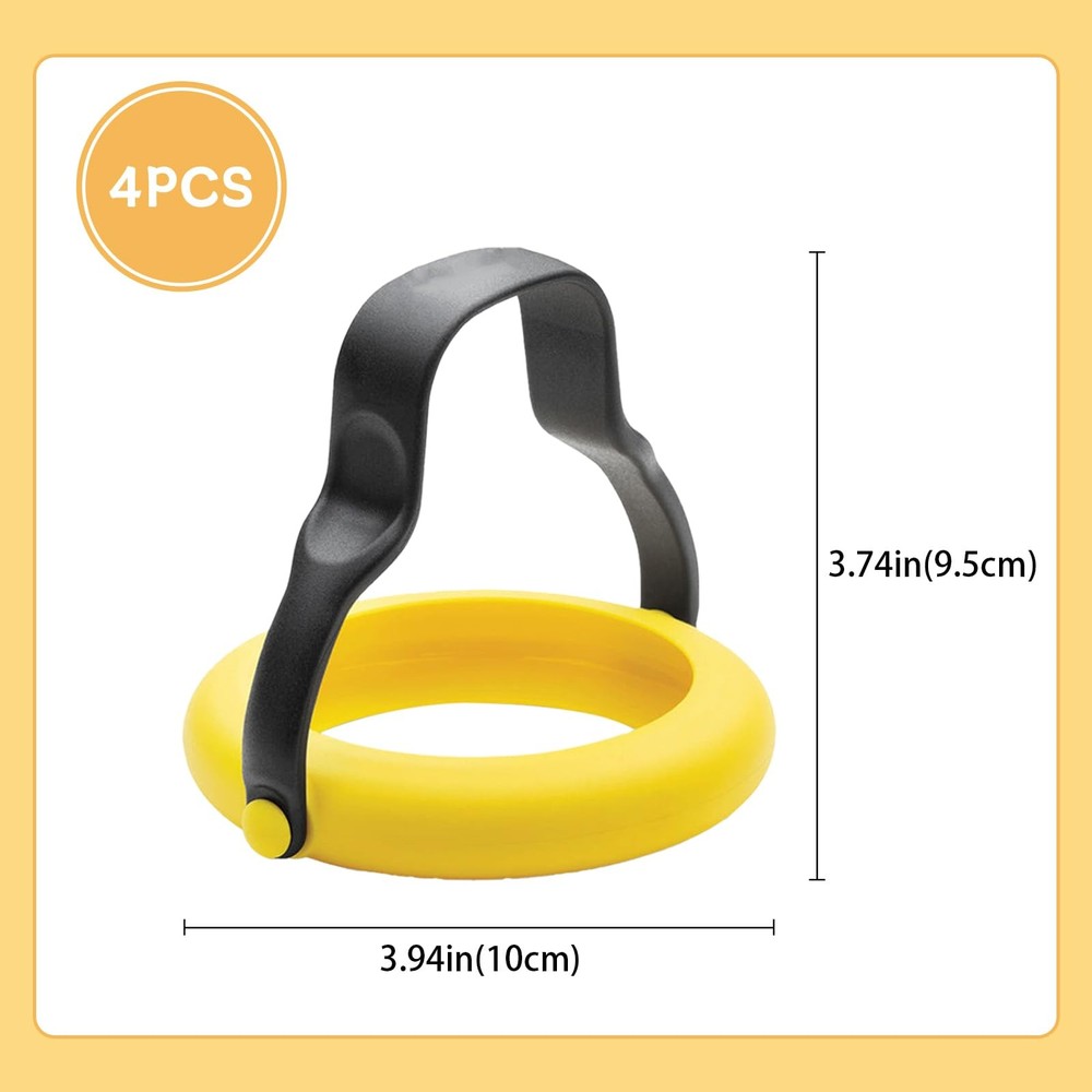 4 Pack Silicone Egg Rings for Cooking Nonstick Fried Egg Molds Reusable
